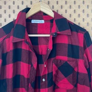 size S (fits M) ✨Arizona Jean Co.✨ plaid button up shirt, super soft and comfy